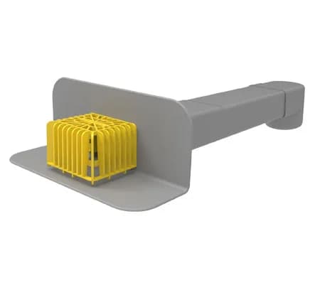 ПВХ воронка парапетная TERMOCLIP 65х100 мм, длина 550 мм с отводом Ø100 мм